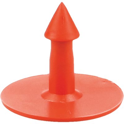 MS TAG ROUND MALE, PLASTIC TIP, RED, BLANK, 100/PKG